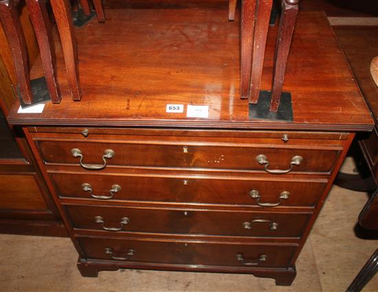 Reproduction mahogany chest with slide(-)